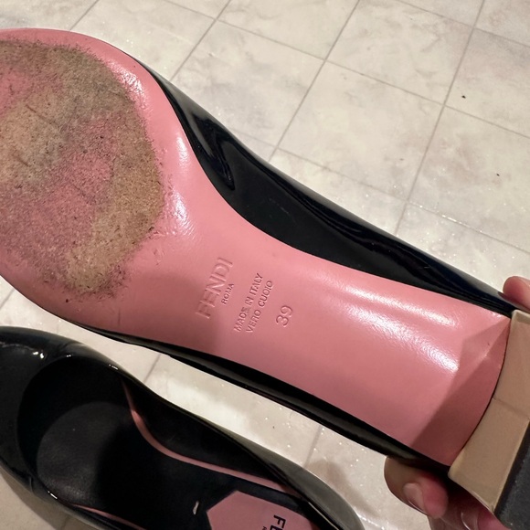 Fendi block heels size 39 patent black and white - Picture 3 of 4